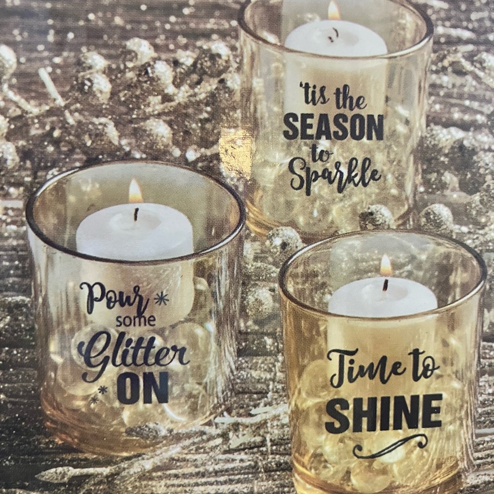 Festive Candle Holders Set - Gold